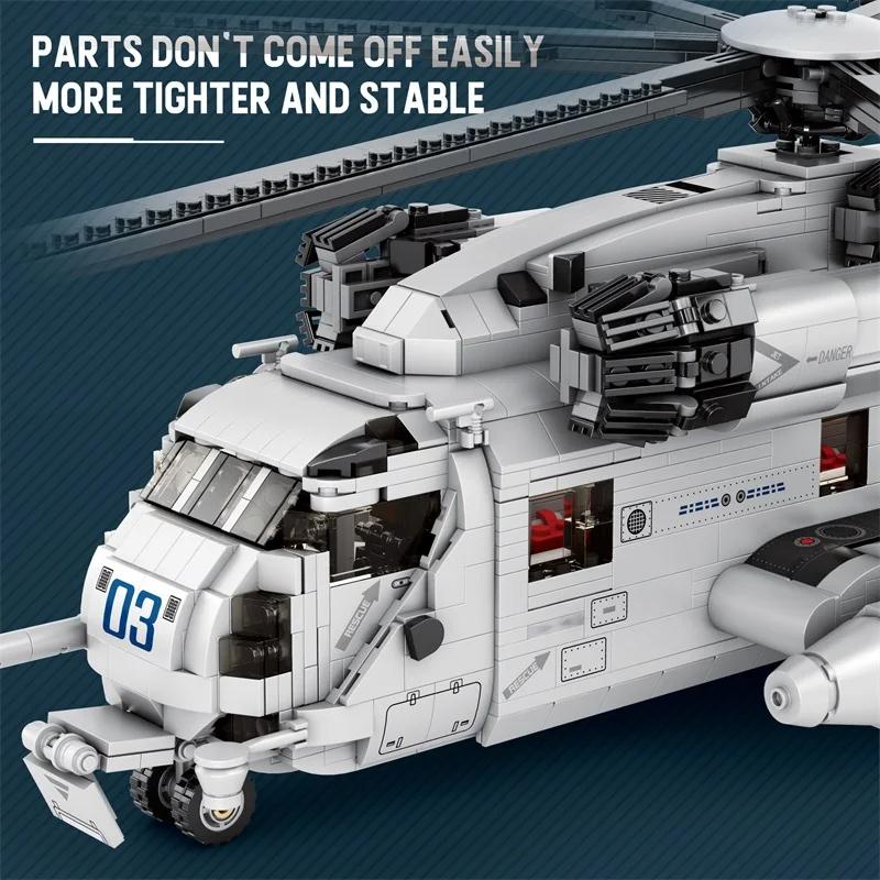 2192PCS CH-53E Транспортный вертолет Строительные блоки армейский самолет Военный истребитель Модель Сборка Кирпичи Дети DIY Игрушки Праздничный подарок