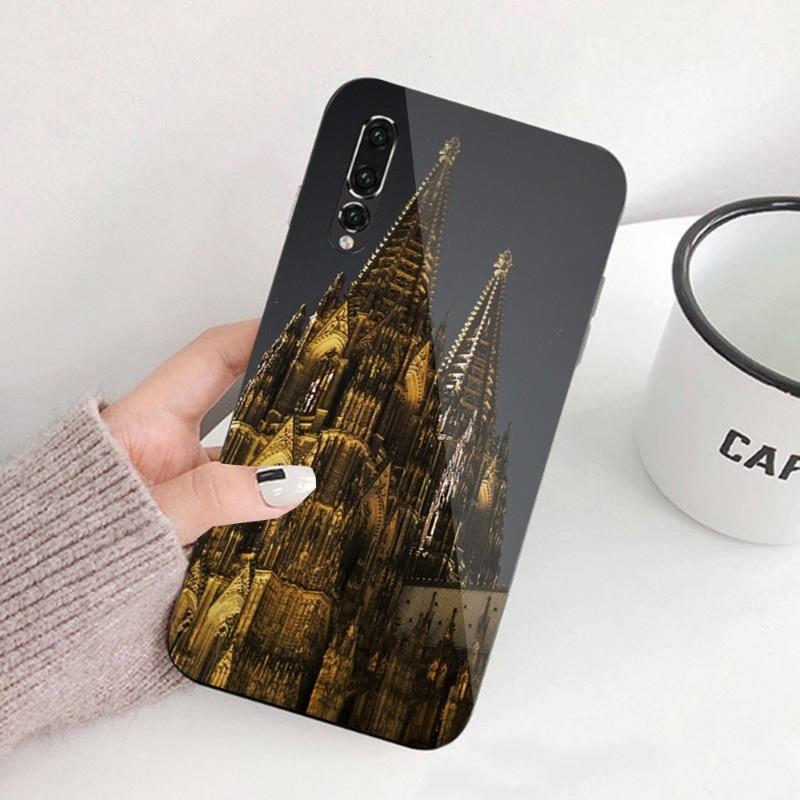 Чехол для телефона с архитектурным пейзажем для Huawei P50 P40 P30 P20 Pro Mate 40 30 20 Pro Nova 9 8 7 PC, стеклянный чехол для телефона