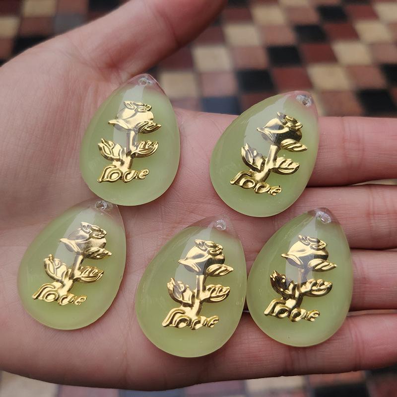 Светящаяся подвеска в виде капли воды с золотой статуей Будды Гуаньинь - невыцветающее ожерелье