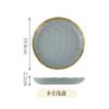 1pcs Nordic White Gray Dishes Plate Bowl Light Luxury Ceramic Gold Edge Tableware Porcelain Rice Bowl Disc Kitchen Supplies