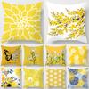 Modern Simple Yellow Flower Pillowcase Home Sofa Pillow Cushion Cover Lumbar Pillow Case Pillow Case Cushion Lumbar Without Pillow Core 45*45cm