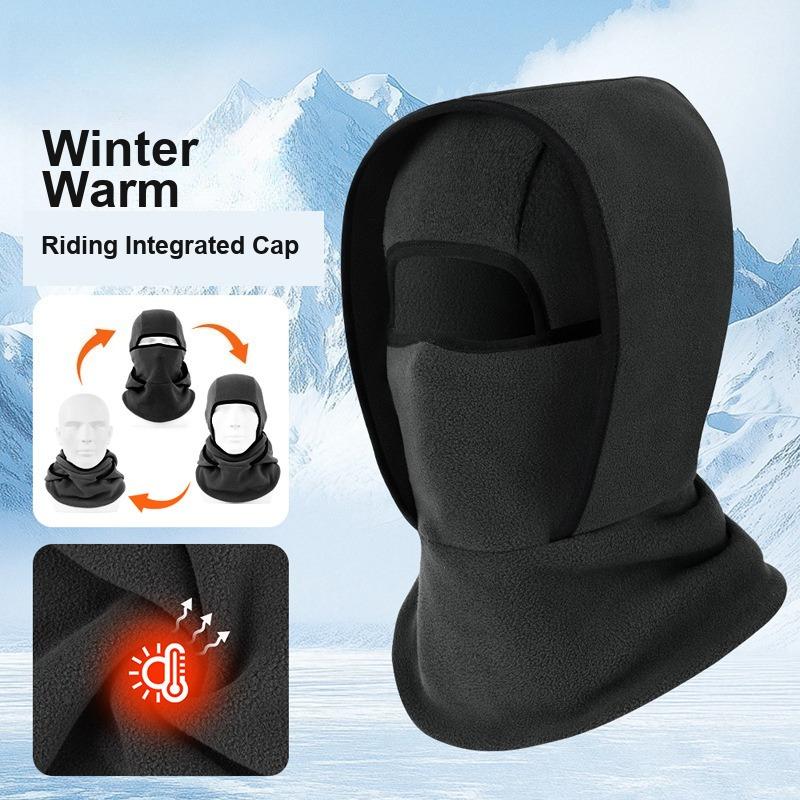Double-layer Fleece Full Face Neck Protective Head Cover Winter Warm Windproof for Cycling Skiing Helmet Liner