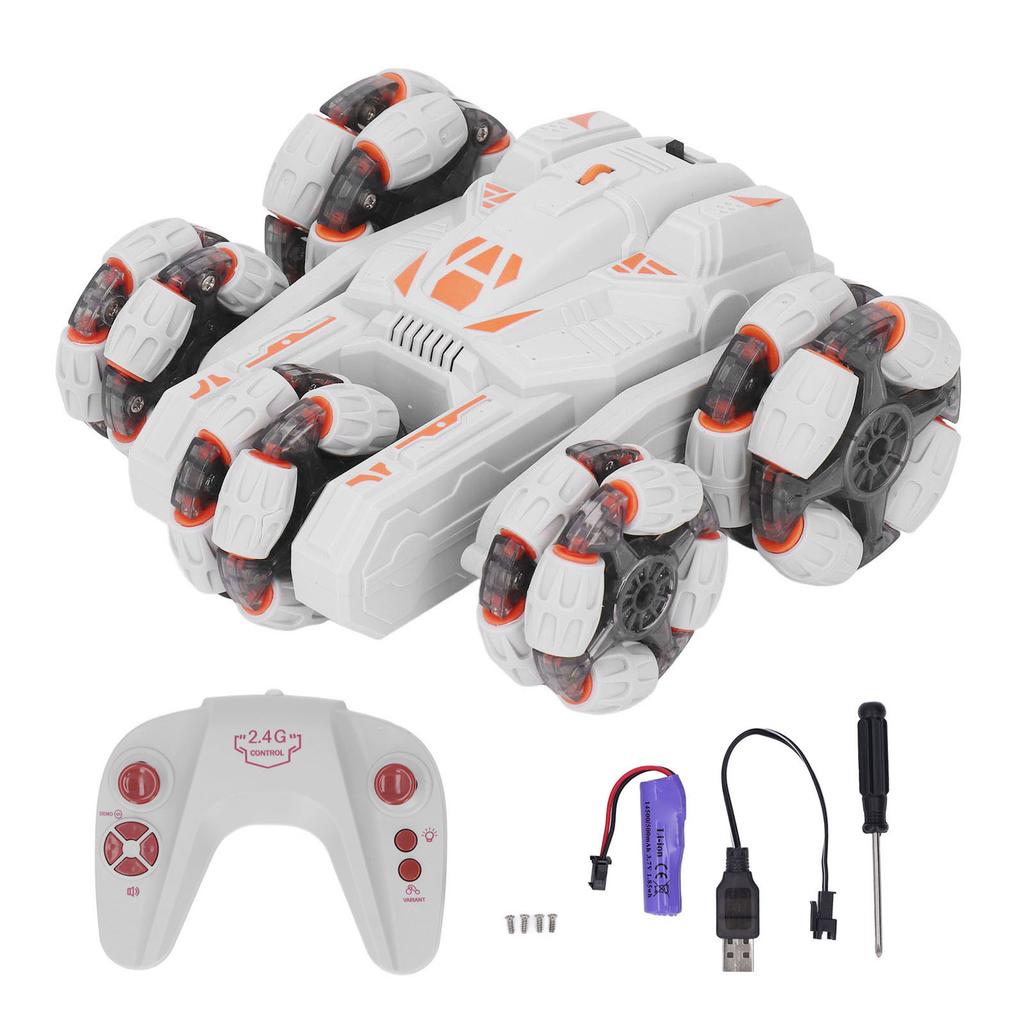 Детский автомобиль с дистанционным управлением, двухсторонний, вращающийся на 360 градусов, 2,4 ГГц, 5-колесный, трюковой автомобиль с дистанционным управлением для мальчиков