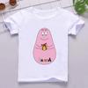 Hot Sale Cute Barbapapa Print Cartoon Kids T shirt Funny Girls Summer Tops Baby Boys Clothes Children Short Sleeve T-shirt