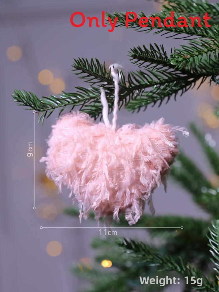 Creative Christmas Tree Socks Heart Shaped Feather Pendant Christmas Decoration For Festive Tree Decor