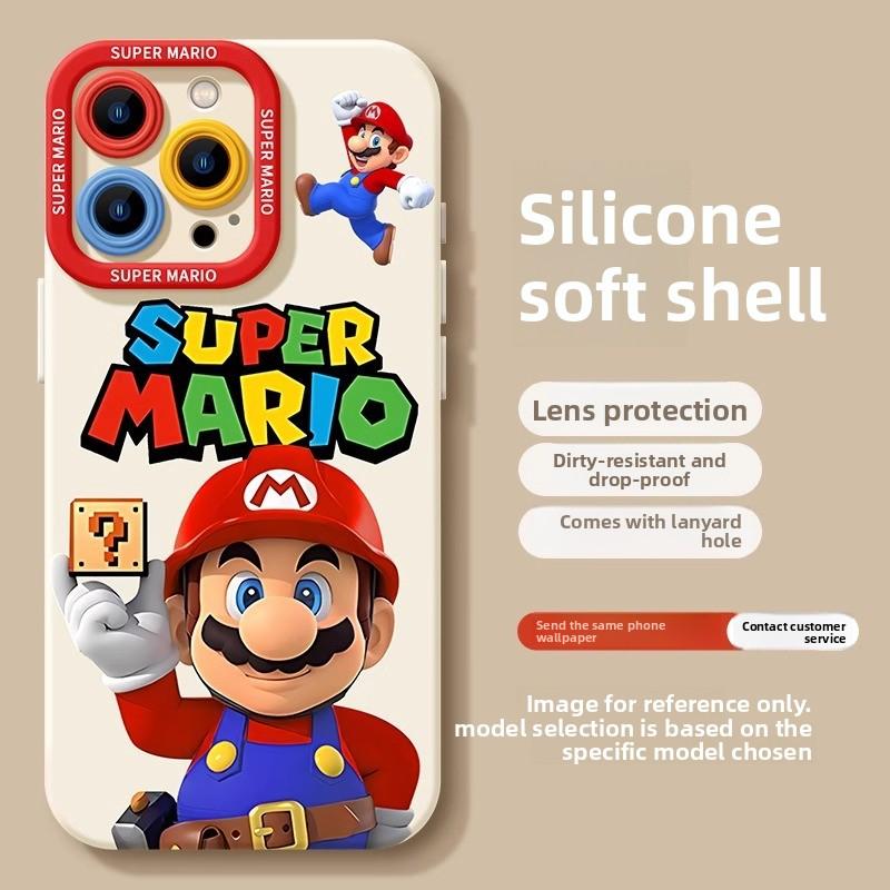 Подходит для чехла для мобильного телефона Apple 17promax iphone16 Mario 15pro1413, защитная крышка, устойчивая к отпечаткам пальцев