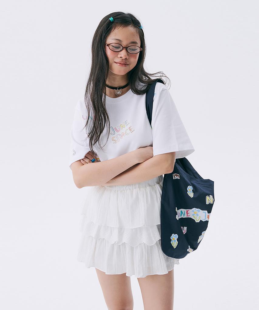 JUNEJUNE SPACE June Drawing T-Shirt_White