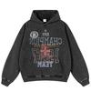 Streetwear Retro Letters Graphic Washed Black Oversized Unisex Y2K Hoodie