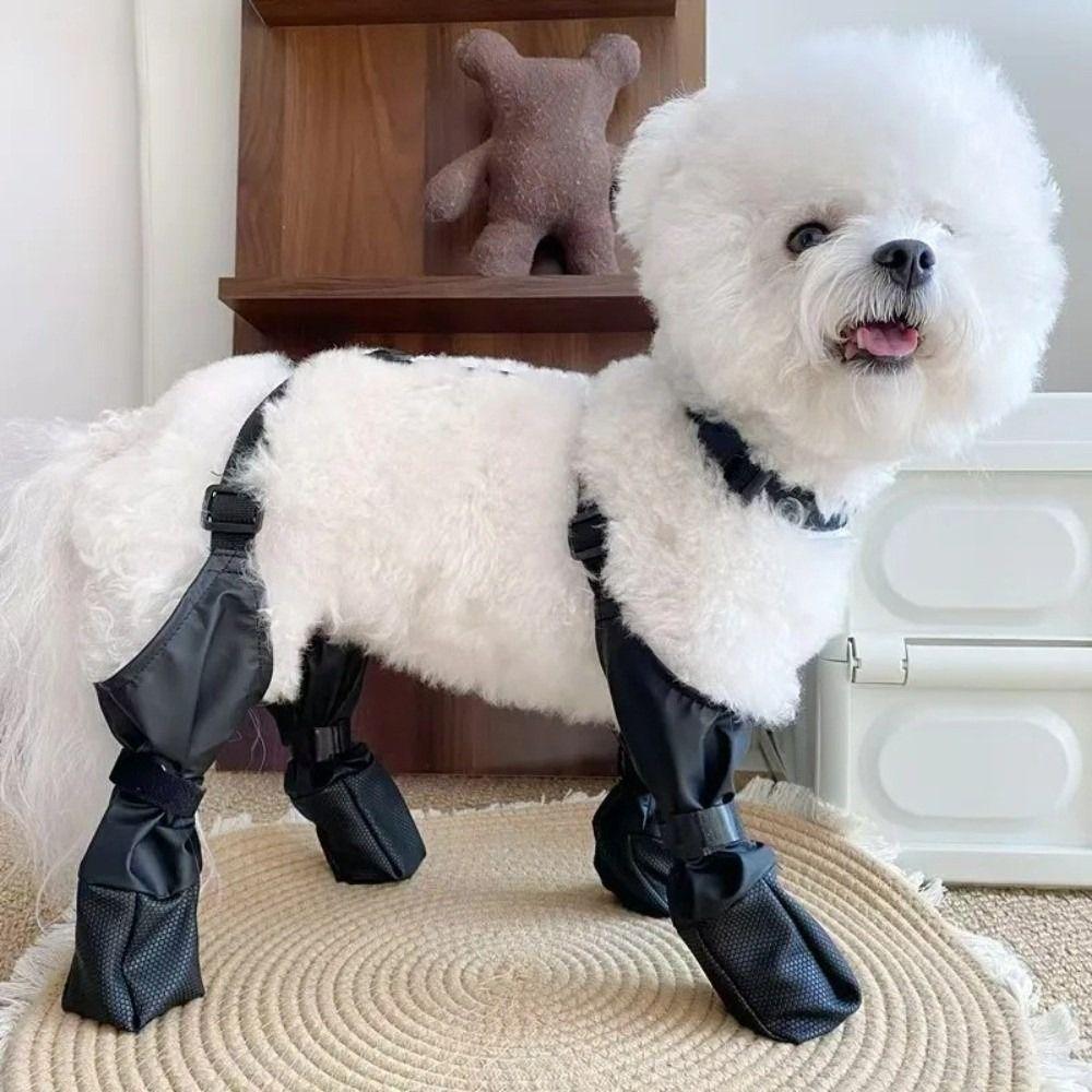 Waterproof Dog Rain Boots Breathable Pets Paws Protector Dog Suspender Boots Rain Day