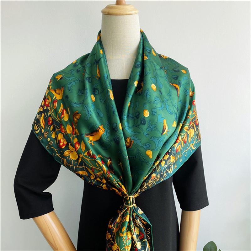 110*110 см квадратный шелковый шарф женский модный принт маленький шейный платок офисный женский пояс для волос носовой платок женский платок шаль шарф