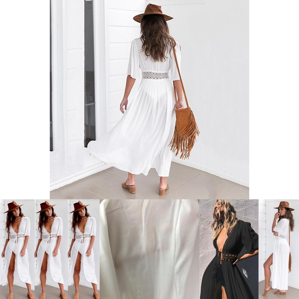 Trendy Women's Lace Crochet Bikini Cover Up Dress Ideal For Beach Vacations
