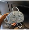 2025 Summer Premium Texture Retro Washed Denim Bag Fashionable Versatile Portable Messenger Bag Single Shoulder Commuter Bag