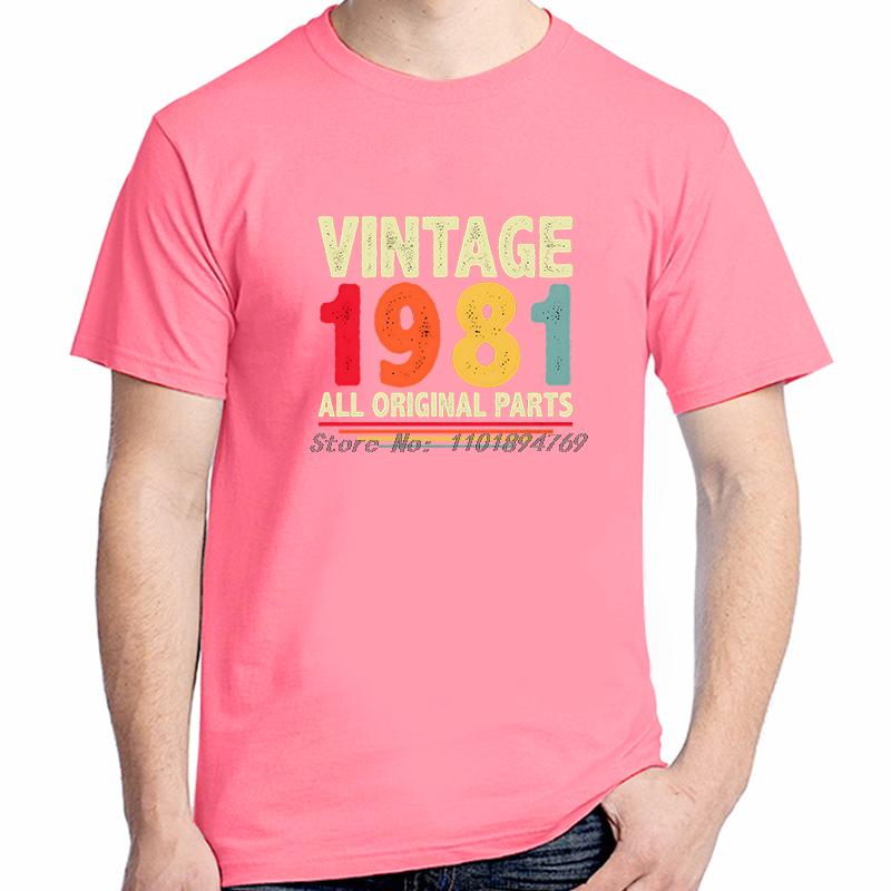 Vintage 1981 Be Born Graphic T Shirts Birthday Gift Tshirt Summer Fashion High Quality Short Sleeve Tshirts Unisexs Clothes