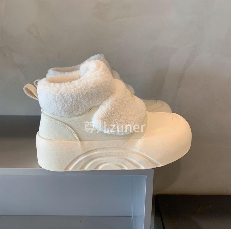 BE Pell platform high-top velvet milk Huhu Velcro warm cotton shoes fashionable sweet snow boots women