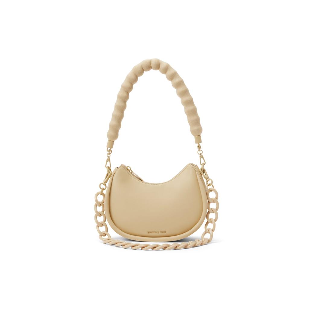 Charles & Keith Chain Fabric Underarm Bag Crescent Bag Shoulder Bag Small Women bags Multicolor CK2-20781846