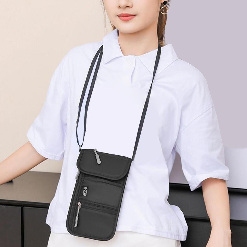 Дорожный держатель для паспорта Дорожная сумка для паспорта Противоугольный держатель для документов Картхолдер Для повседневных походов Бега Отпуска Бизнеса