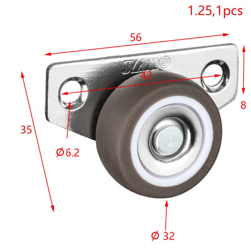 1/4Pcs Silent Rubber Casters, Drawer Wheels, For Furniture Kitchen Cabinet Table ,Of Side Installation Low Profile Replace Wheel