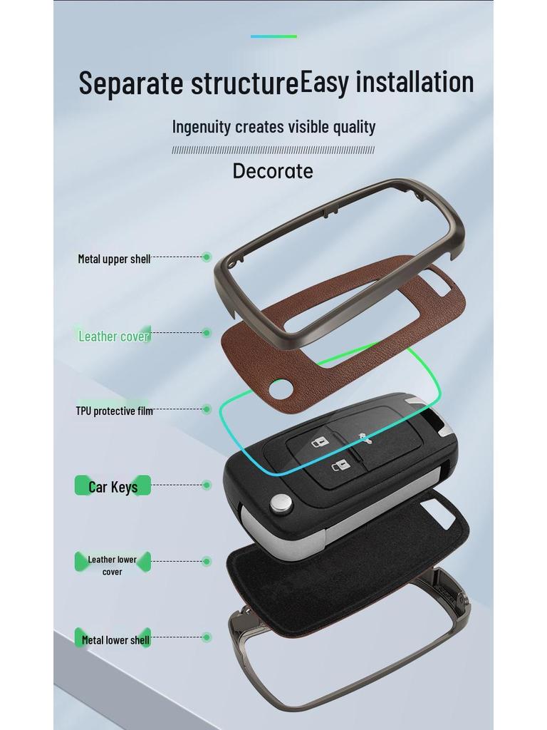 2021 Buick Excelle Key Cover: New GT Buckle Car Folding Metal Shell for Men