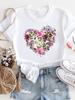 Женская футболка, летняя, с коротким рукавом и круглым вырезом, модная, повседневная, с цветочным принтом 3D, белая, топ 2023 года, новинка, большой размер, одежда, топ, унисекс