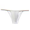 Men Thong Colorful Waistband Stretch Ice Silk Solid Color Sexy U Convex Briefs