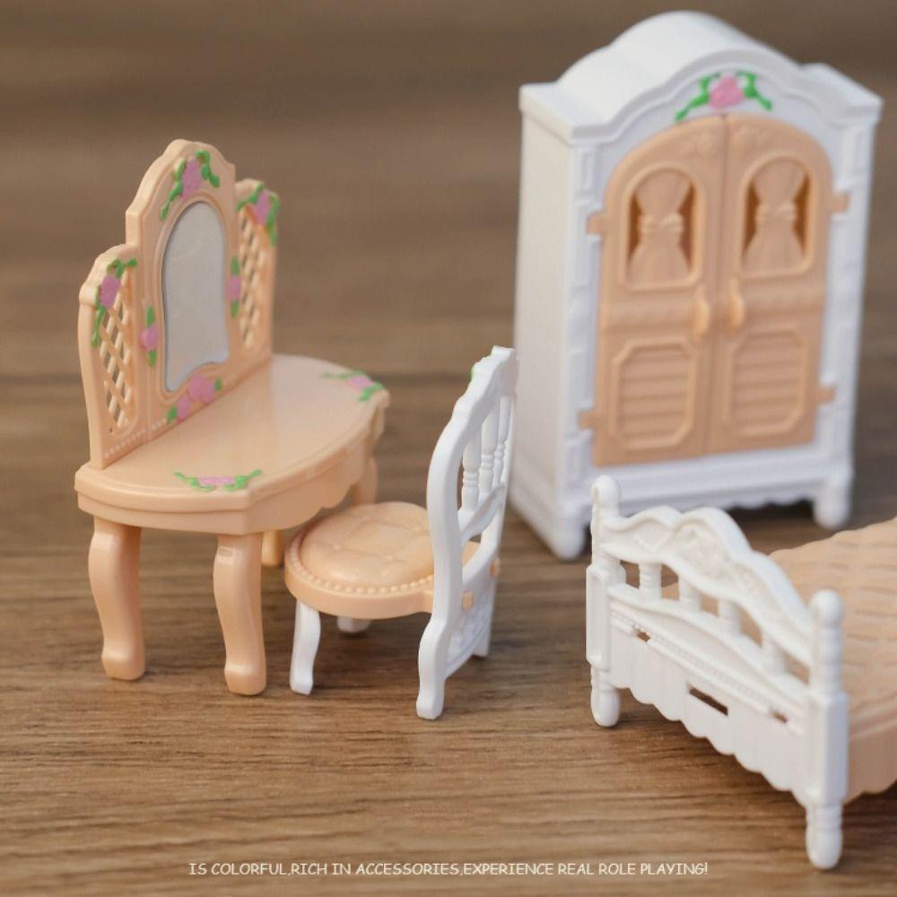 1:12 Scale Miniature Kitchen Bathroom Bedroom Sets Doll Living Room Girl Gifts