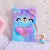 Writing Short Velvet Shell Practical A5 with Lock Teenager Girl Keep Diary Lockable Plush Notebook