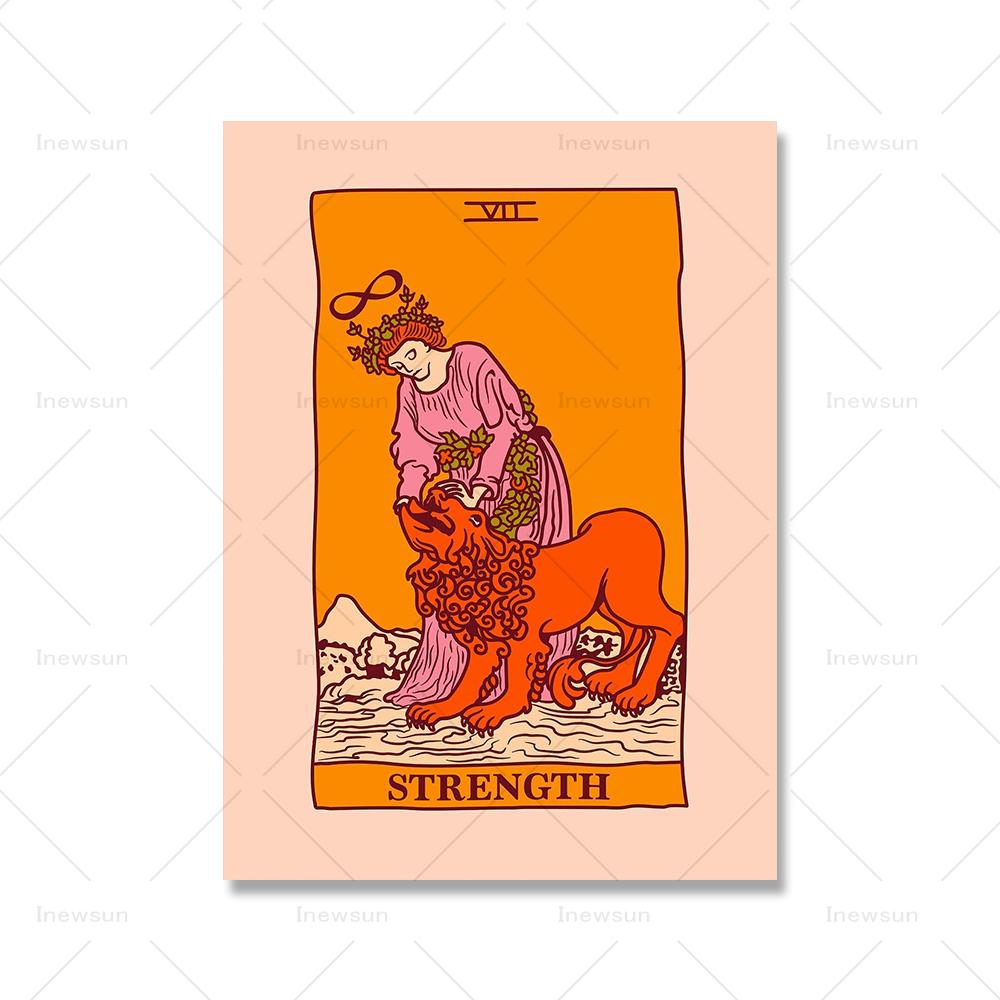 Sun Moon Fool Star Lovers Tarot Card Print Wall Art Canvas Painting Nordic Posters And Prints Boho Picture For Living Room Decor