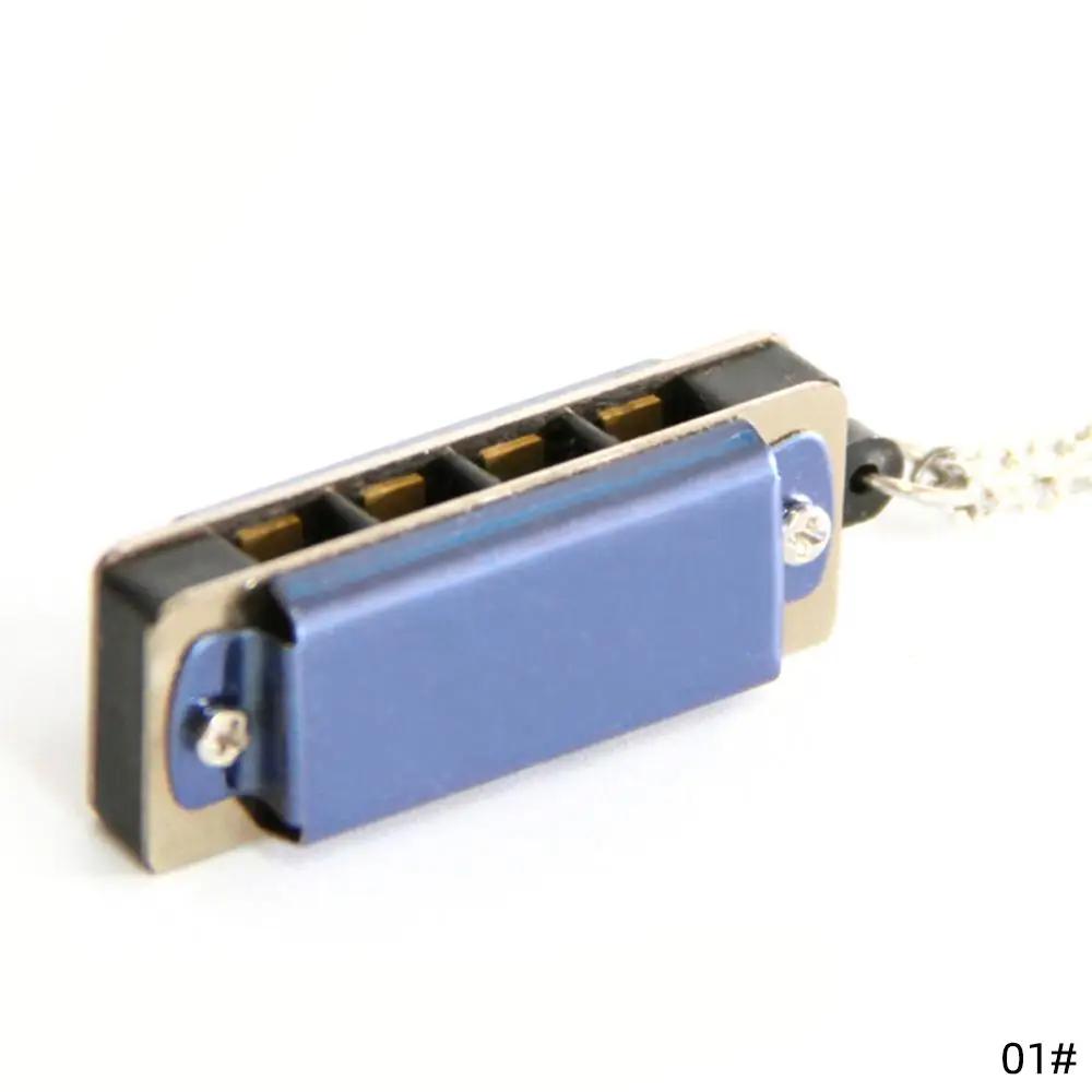 Functional Mini Harmonica Pendant Necklace Chic Clavicle Chain for Music Lovers Men Women Boy Fashion Jewelry