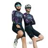 Unisex Cycling Jersey Long Sleeve Breathable Quick-Dry Mountain Road Bike Apparel In Camo Purple
