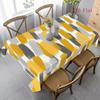 2D Flat 1pc-printed Tablecloth, Polyester Rectangular Tablecloth, Gray-yellow Brushstroke Effect, Suitable for Indoor/outdoor Use, Spring/summer Farmh