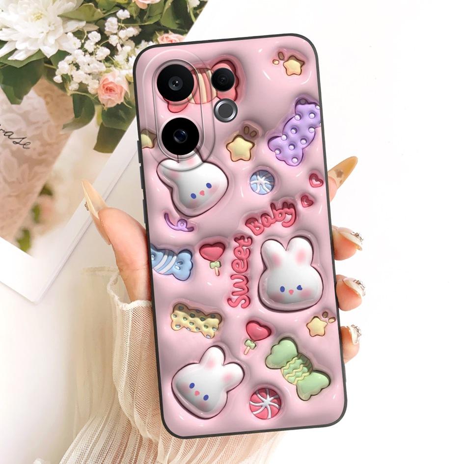 Чехол для Vivo V60 Lite 5G Милый Панда Кролик Мягкий Конфетный Силиконовый Ударопрочный Чехол для Vivo V60 5G Coque V2511 V 60 V60Lite Корпус