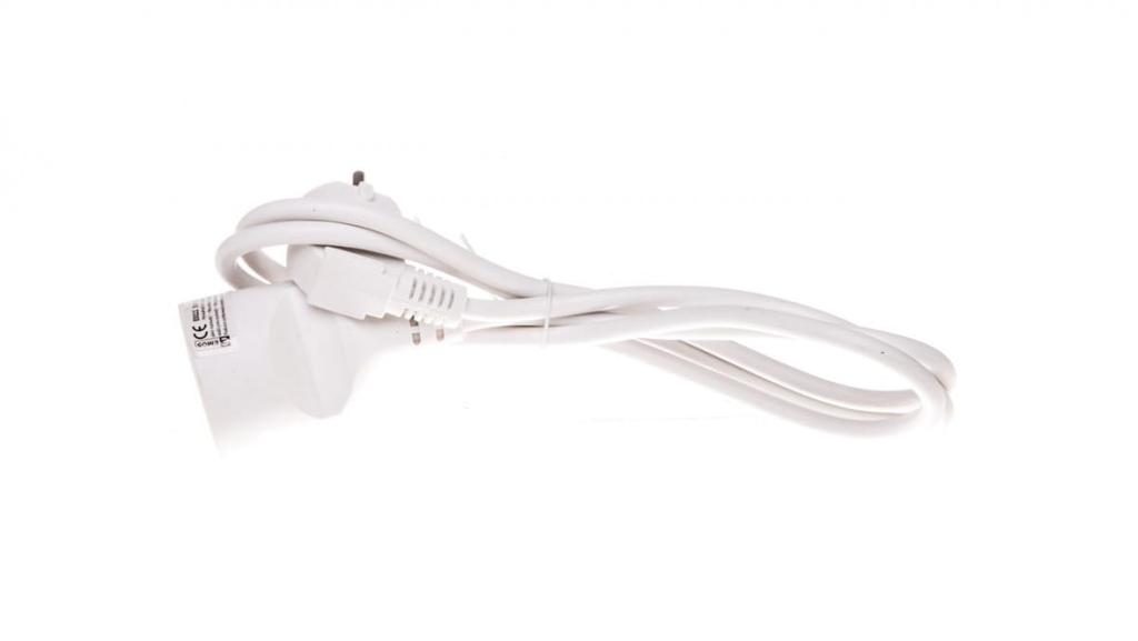Przedłużacz 1-Gniazdo Z/U 1,5M /H05Vv-F 3X1/ Biały P0111