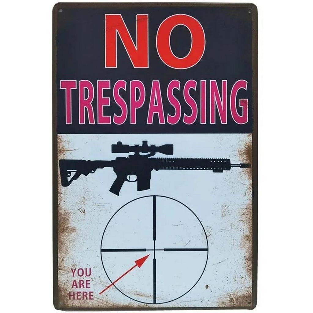 HD Metal Tin Sign Vintage Funny Warning  Restricted Area Wall Decor Retro Gun Zombie Radiation Sign for Home Bar Garage Man Cav