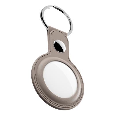 Keybudz Airtag Keyring - Leather Protective Case for Airtag (Sandy Beige)