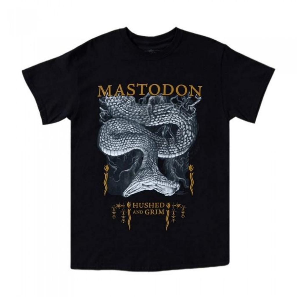 Mastodon Унисекс Взрослая Хлопковая Футболка 'Затаившаяся Змея'