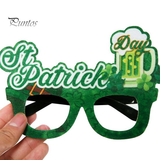 St. Patricks Day Glasses Shamrock Green Cartoon Letter Decor Unisex Party Hat Beer Eyewear Photo Prop Costume Accessories