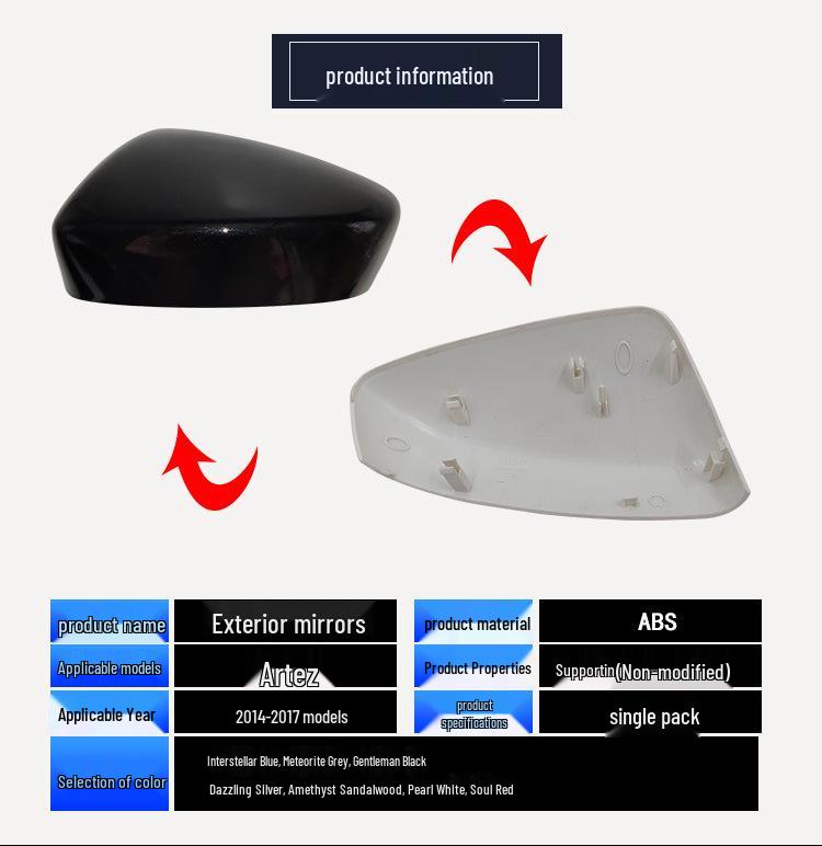 Fits Mazda 6 Atenza (2014-2017) Rearview Mirror Cover with Lens and Turn Signal