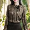 French Retro High-end Three-dimensional Flower Hot-scalding Shirt for Women In Spring New Beautiful Temperament Celebrity Niche Top