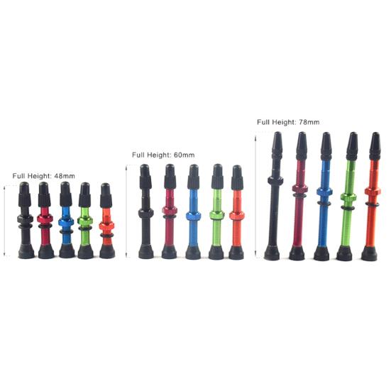 2 шт. 55/60/78 мм Дорожный МТБ Велосипед Велосипед Бескамерные Шины Сплав Ниппели Presta