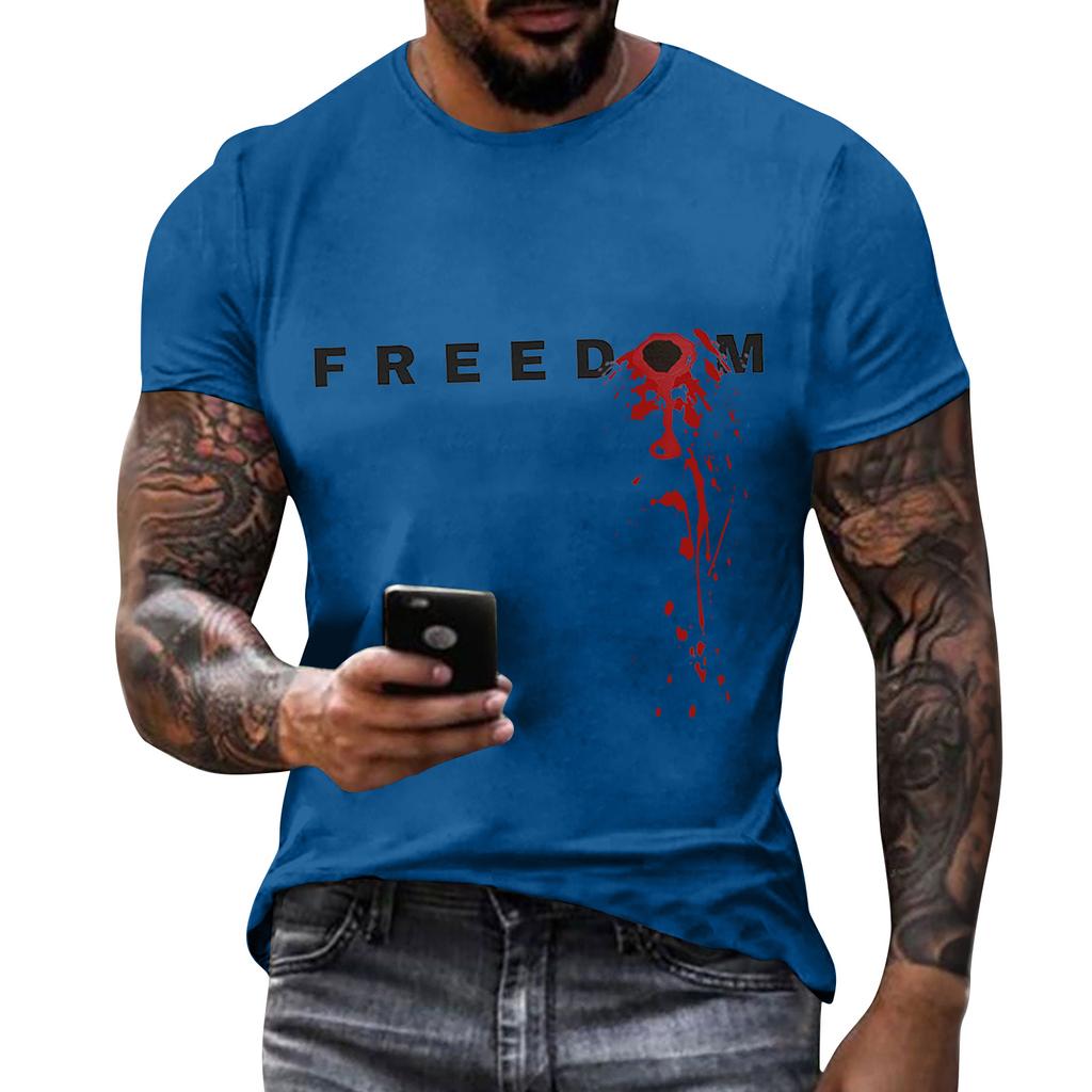 Men's Printed Short Sleeve T-Shirt Men's Loose Casual Short Sleeve Top