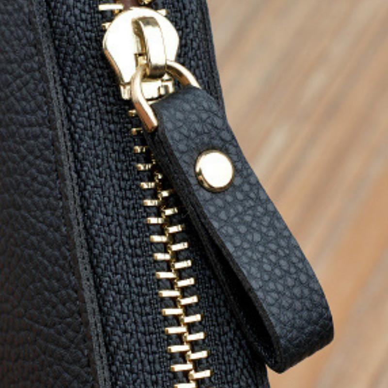 Новый женский кошелек женский длинный модный на молнии большой емкости личи узор лист кошелек клатч сумка