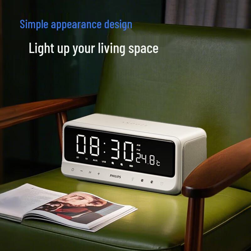 Philips TAS3609 Mirror Display Bluetooth Speaker with Alarm Clock