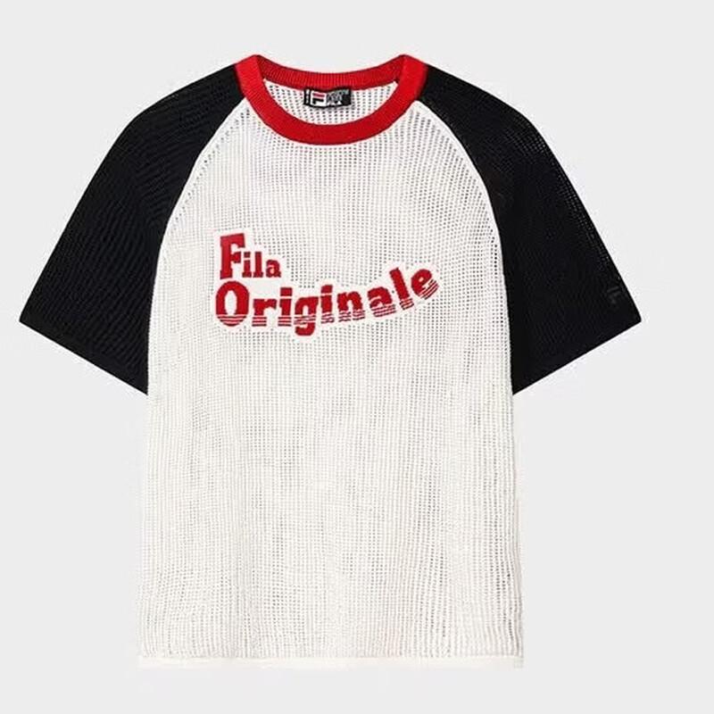 FILA Women's Casual Color-block Short Sleeve Knit Top