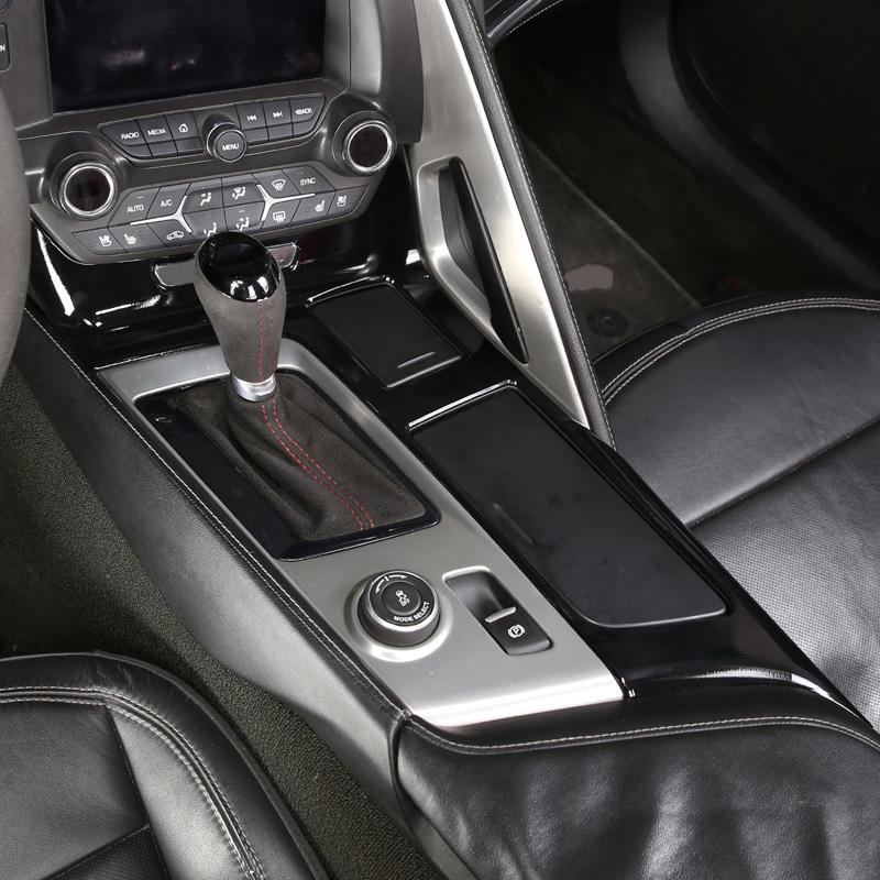 ABS карбоновая центральная консоль автомобиля, панель переключения передач, рамка, накладка для Chevrolet Corvette C7 2014-интерьер