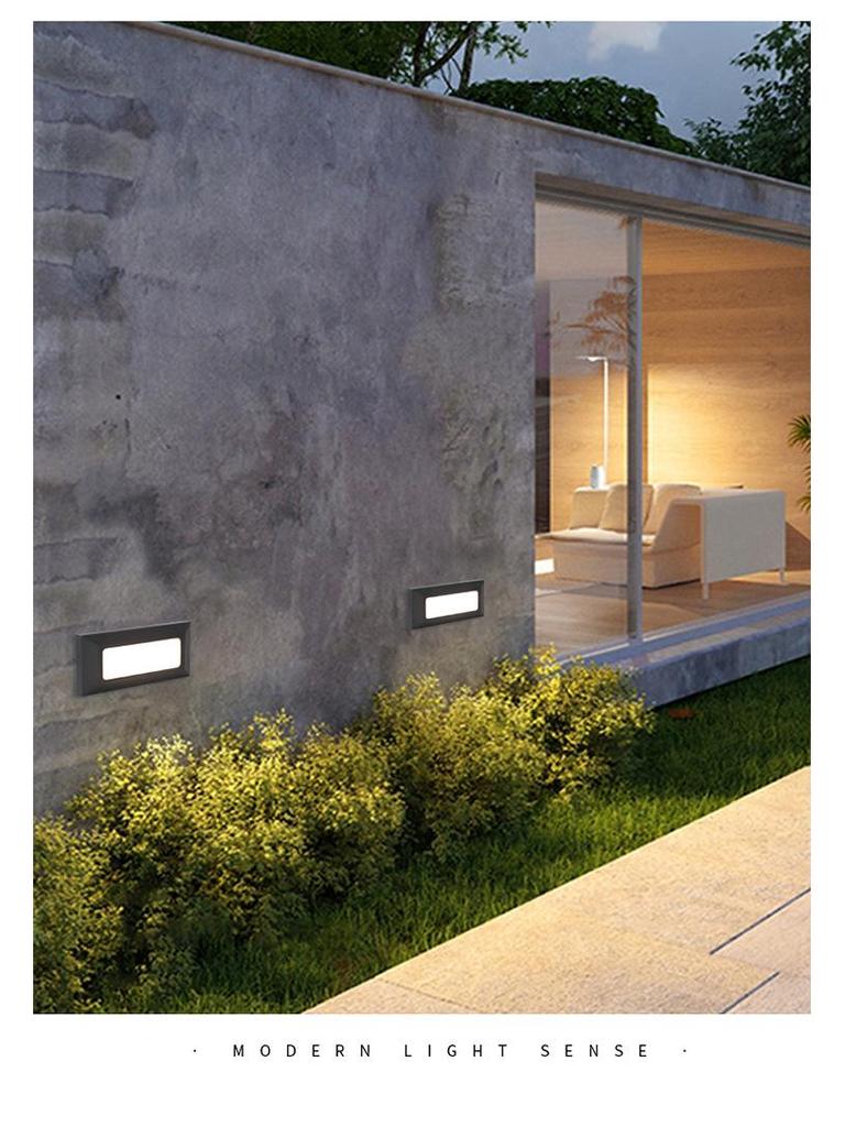 Водонепроницаемый светодиодный светильник для ступеней для наружных пандусов и углов, литой алюминиевый плинтусный светильник