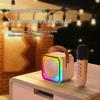 Портативная Bluetooth-колонка K13 с двумя беспроводными микрофонами и цветными огнями для пения на улице и дома