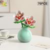 Huiqibao Moc Flower With Vase Model Building Block Diy Eternal Bouquet Home Desk Desk Plant Decor Brick Girl Gift Children Toy
