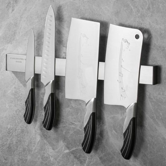 Настенный магнитный держатель для резака, мощный магнит из нержавеющей стали, отличное всасывание, водонепроницаемый дренаж, противоскользящий органайзер для кухонной утвари без ударов