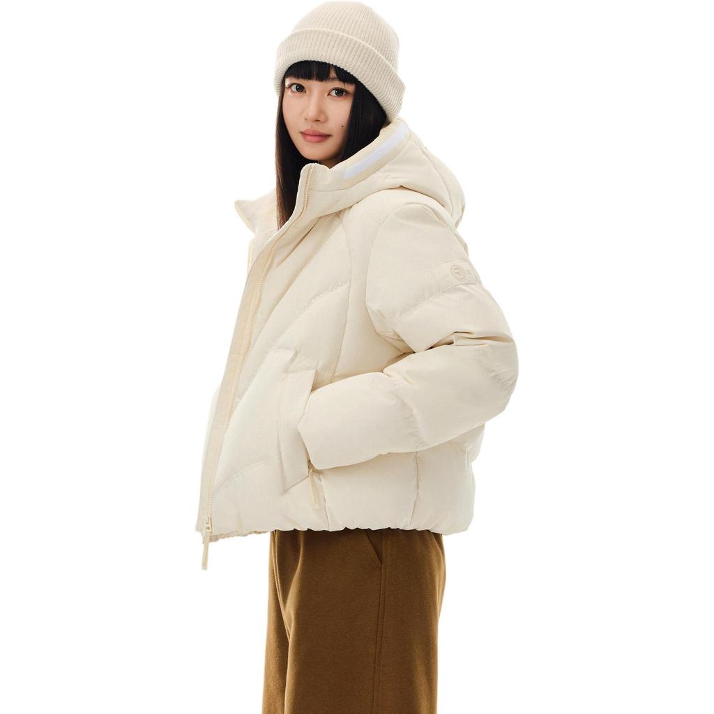 Anta Простая повседневная короткая теплая пуховая куртка с капюшоном женская верхняя одежда 162548910-1