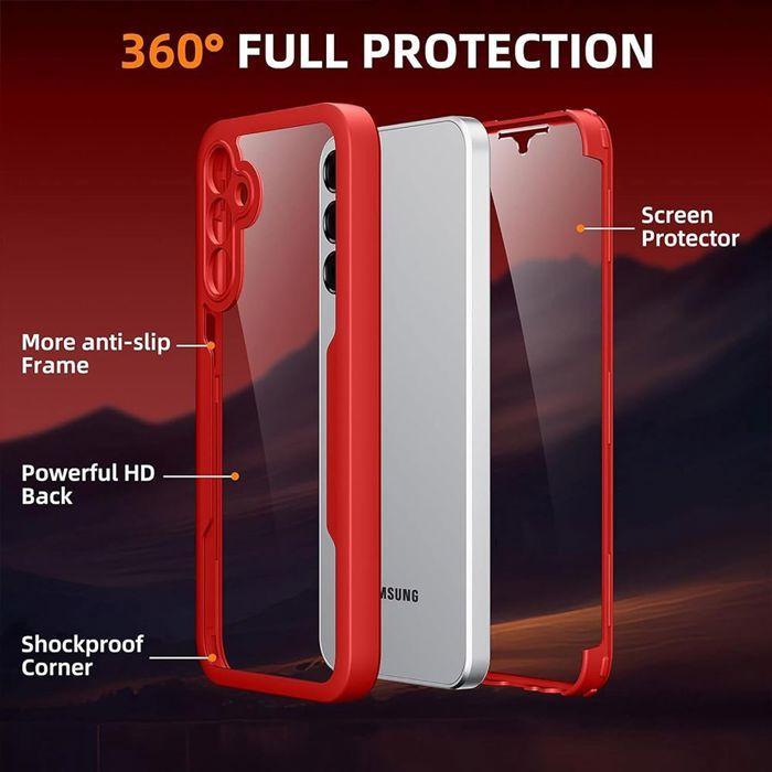 Coque de Protection - BOOLING - pour Samsung Galaxy S25 FE - TPU Souple - PC Rigide - Rouge